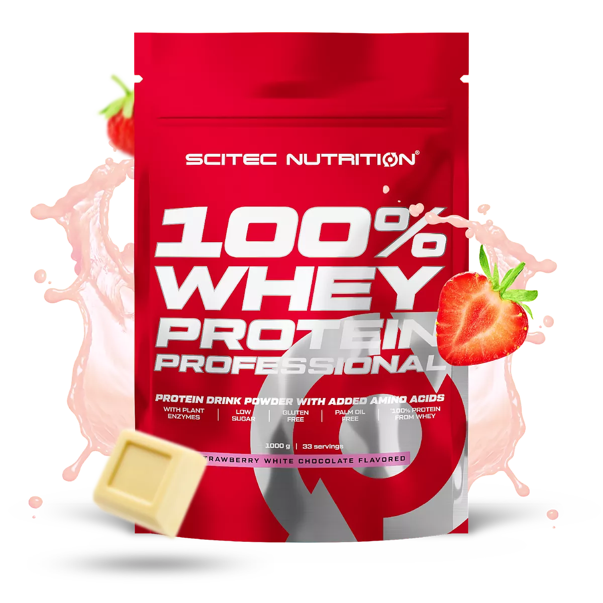 Scitec Nutrition 100% Whey Protein Professional 1000g Aardbei-Witte Chocolade