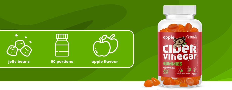 Appelazijn Gummies | 60 stuks | Vegan | Gelatinevrij | 500 mg | OstroVit