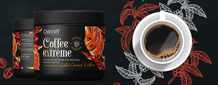 Koffie | Extreme | Caffeine | 150 g | Gezouten Karamel en Wafels | OstroVit