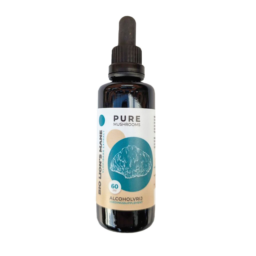 Lion's Mane Paddenstoelen Extract | Alcoholvrij | 60ml | Bio | Pure Mushrooms