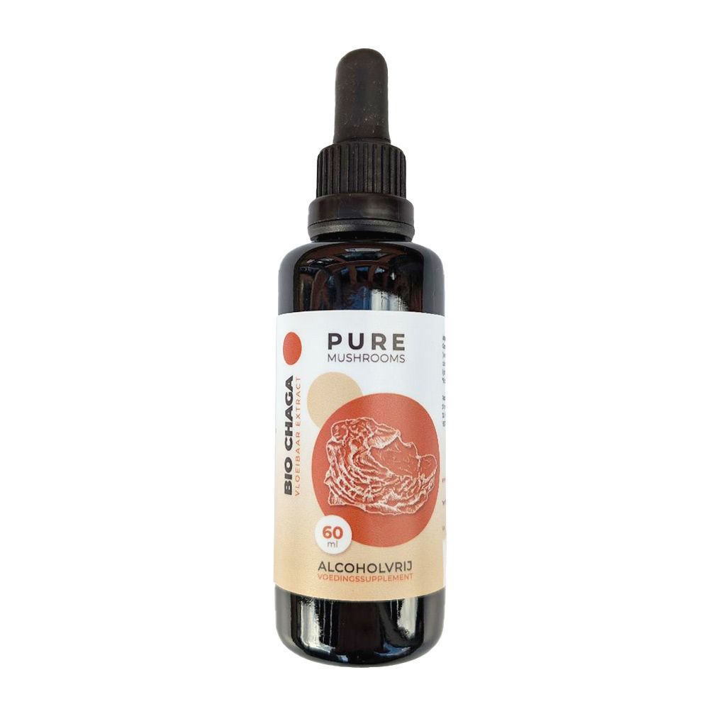 Chaga Paddenstoelen Extract | Alcoholvrij | 60ml | Bio | Pure Mushrooms