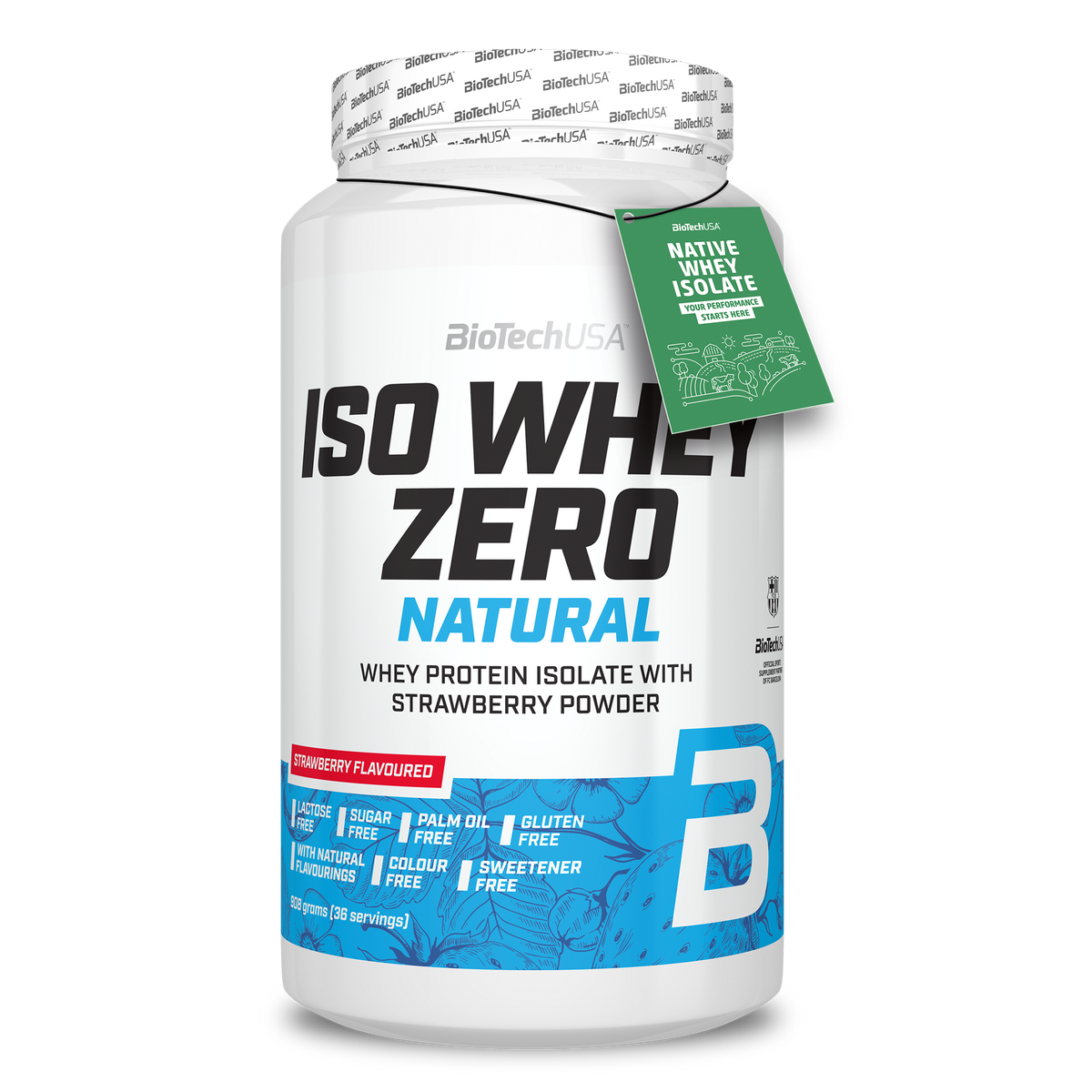 Iso Whey Zero Lactose Free Natural 908g Aardbei