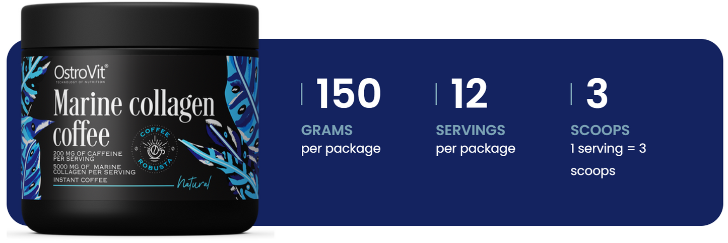 Coffee with Marine Collagen – 150 g, Naturel | OstroVit