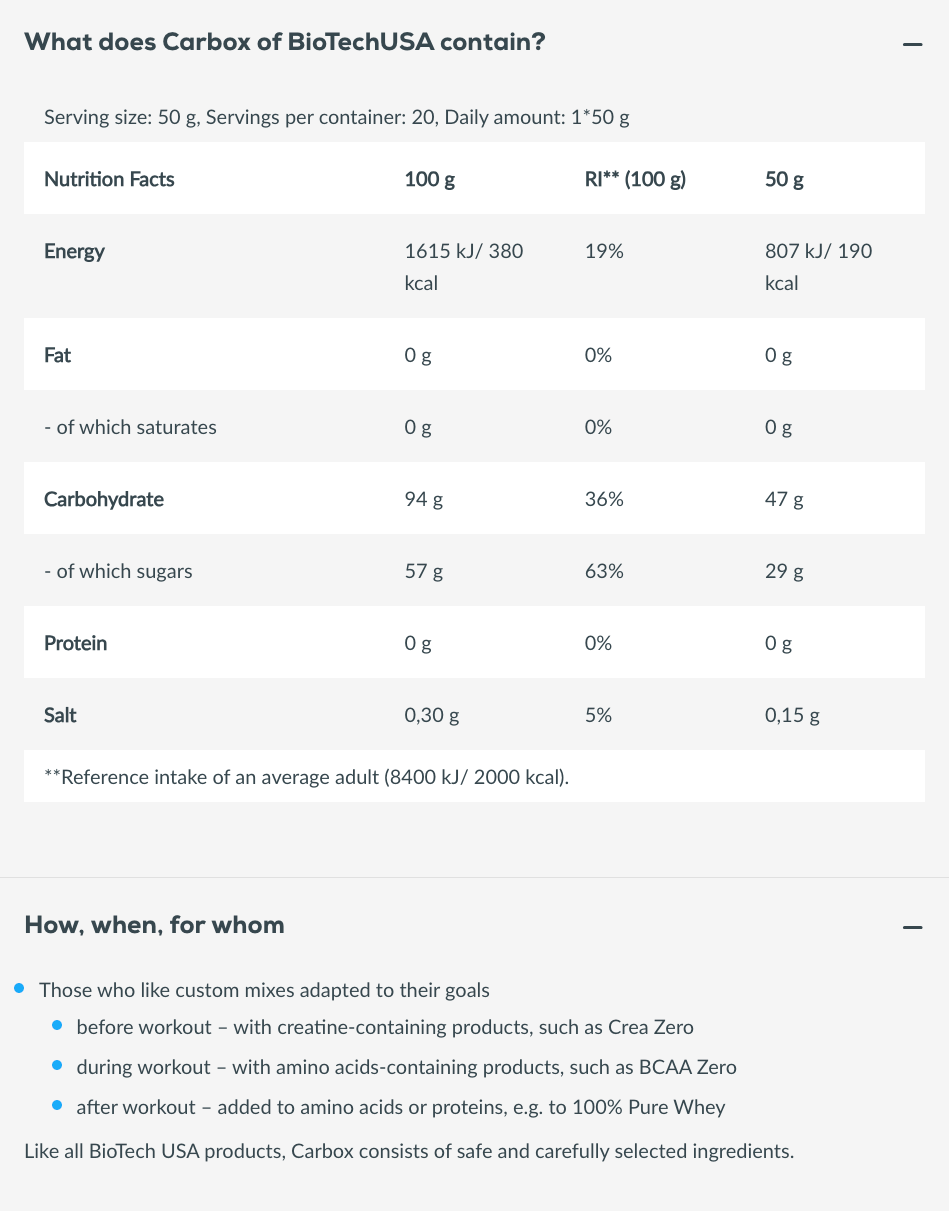CarboX 1000g Perzik