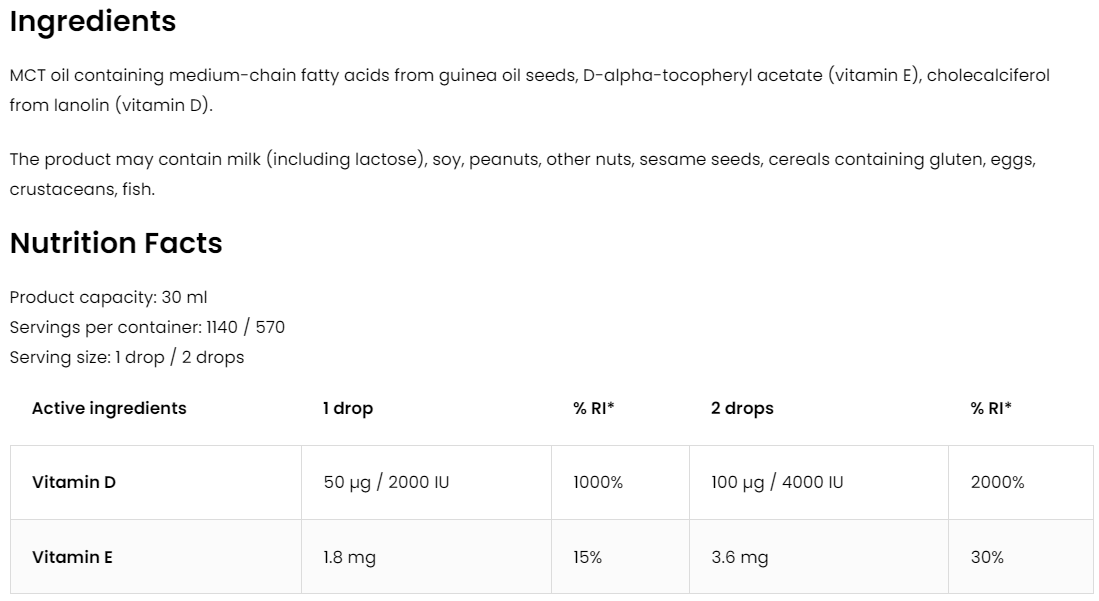 Vitamine D3 | 4000 IU | Druppels | 1140 Porties| OstroVit Pharma