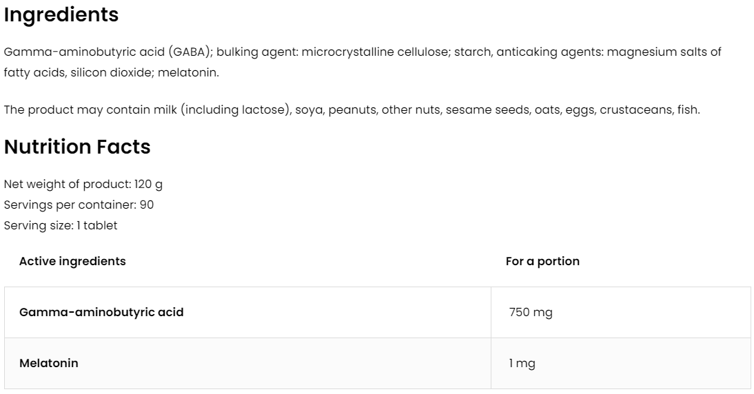 GABA Plus | Melatonine | Vegan | 90 Tabletten | OstroVit