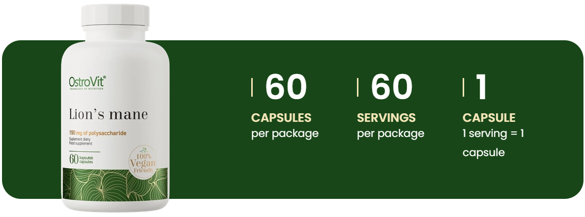 Lion’s Mane VEGE – 60 vegan capsules, 500 mg extract | OstroVit