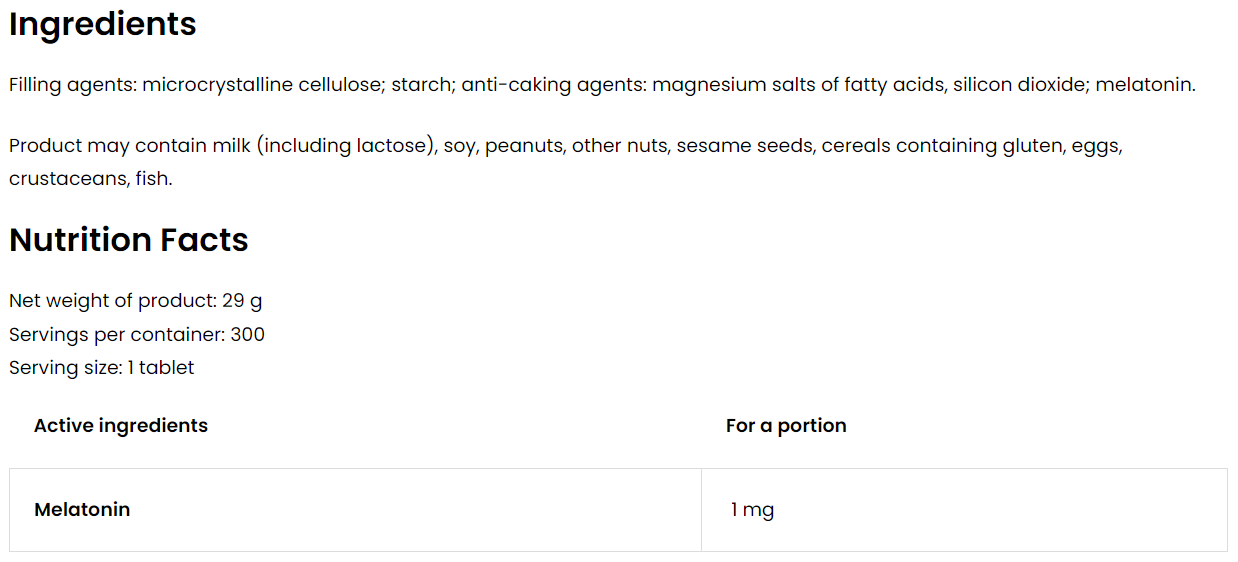 Keep Sleep Melatonine 1 mg – 300 vegan tabletten | OstroVit