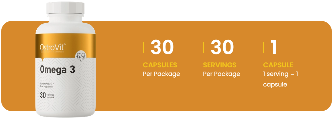 Omega 3 – 30 softgels - 1000 mg visolie, 300 mg EPA+DHA | OstroVit