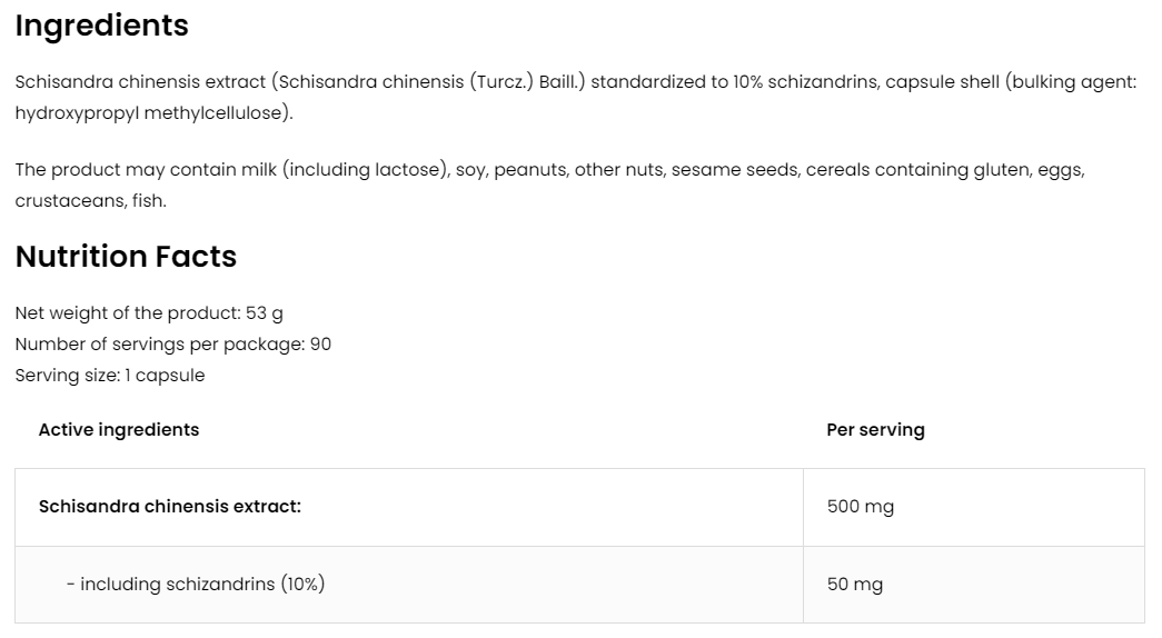 Schisandra Chinensis | vijf-smaak-bes | Schisandra | 90 capsules | Vegan | 500 mg | OstroVit