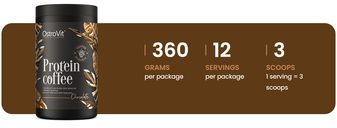 Protein Coffee – 360 g, 20 g eiwit + 150 mg cafeïne | OstroVit