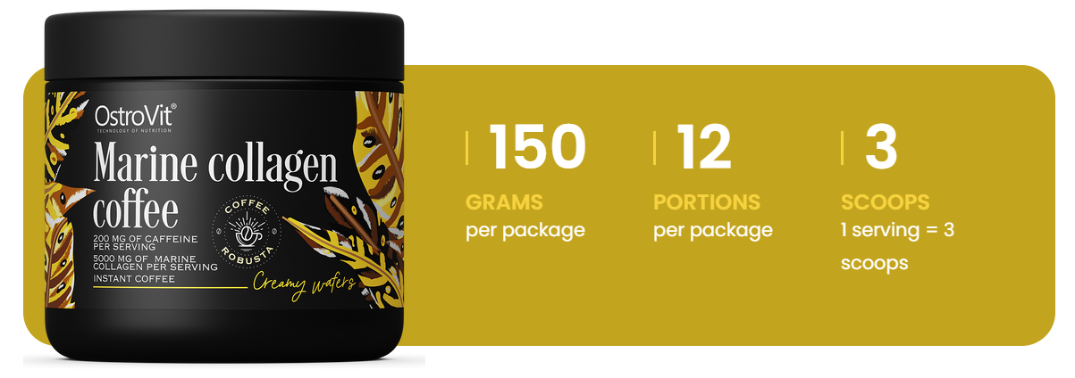 Coffee | Marine Collageen | Caffeine | 150 g | Creamy Wafers | OstroVit