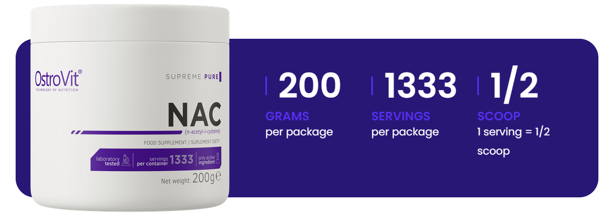 NAC | N-acetyl-L-cysteine | 200 g | Supreme Pure Natural | OstroVit