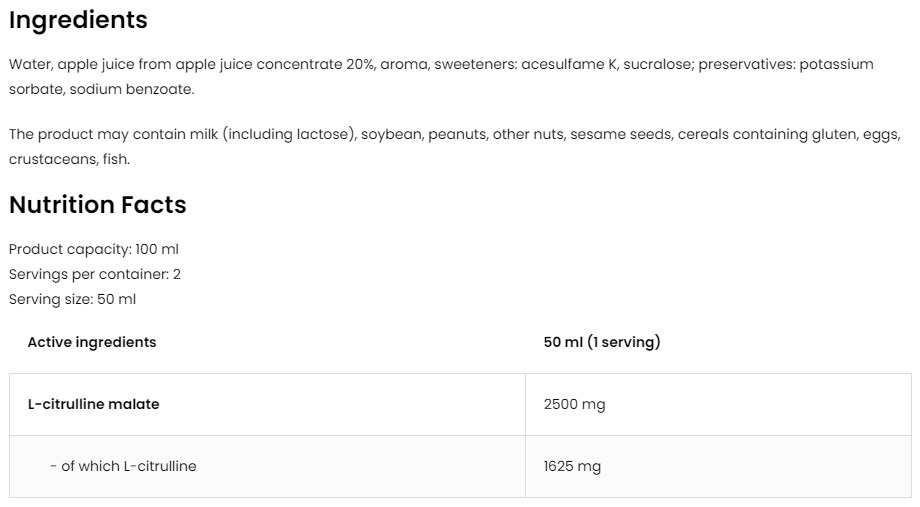 Citrulline Shot – 100 ml, Cranberry - 2×50 ml | OstroVit