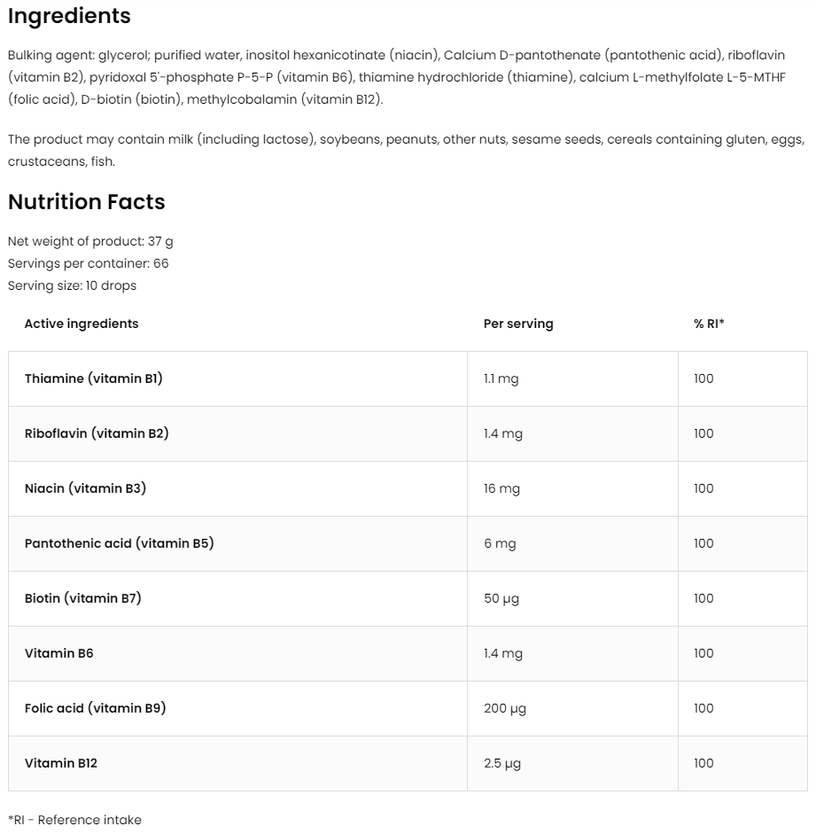 Methyl B-Complex | 8 Soorten B-vitamines | Druppels | 30 ml | OstroVit Pharma