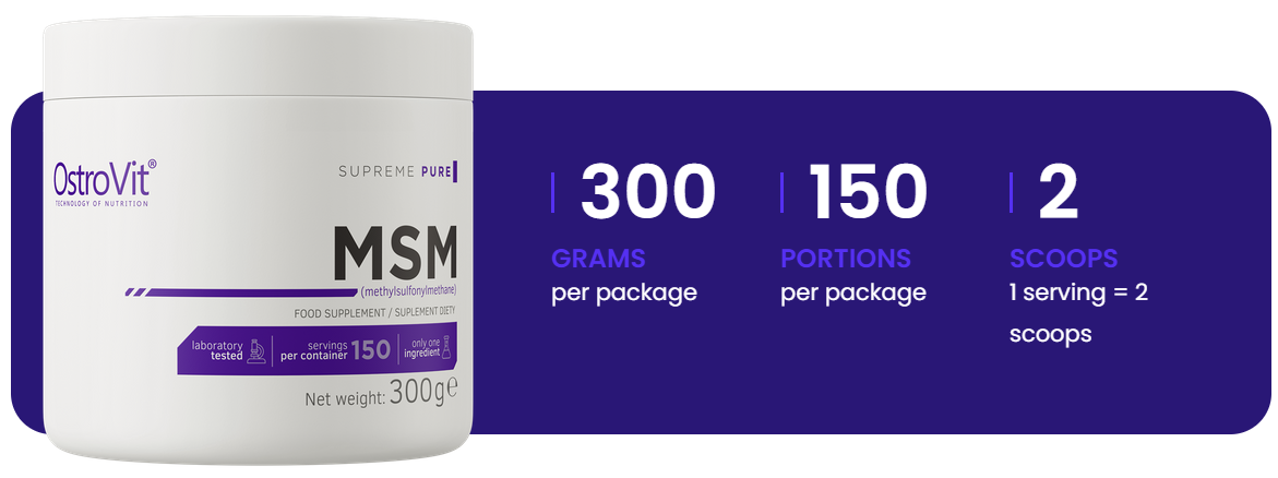 MSM | Methylsulfonylmethaan | Natural | Supreme Pure | 300 g | 150 Porties | OstroVit