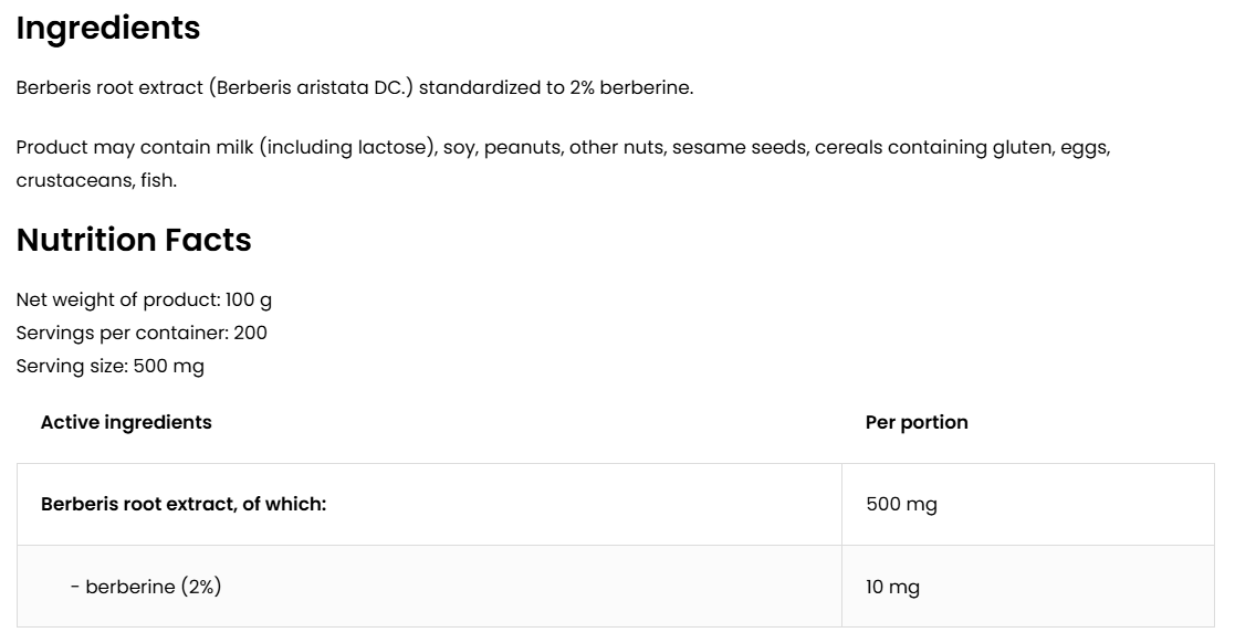 Berberis Extract | Poeder | Vegan | 100 g | Natural | OstroVit