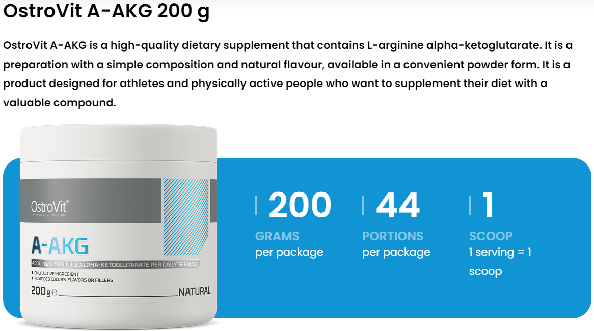 A-AKG | Poeder | 200 g | Puur Naturel | OstroVit