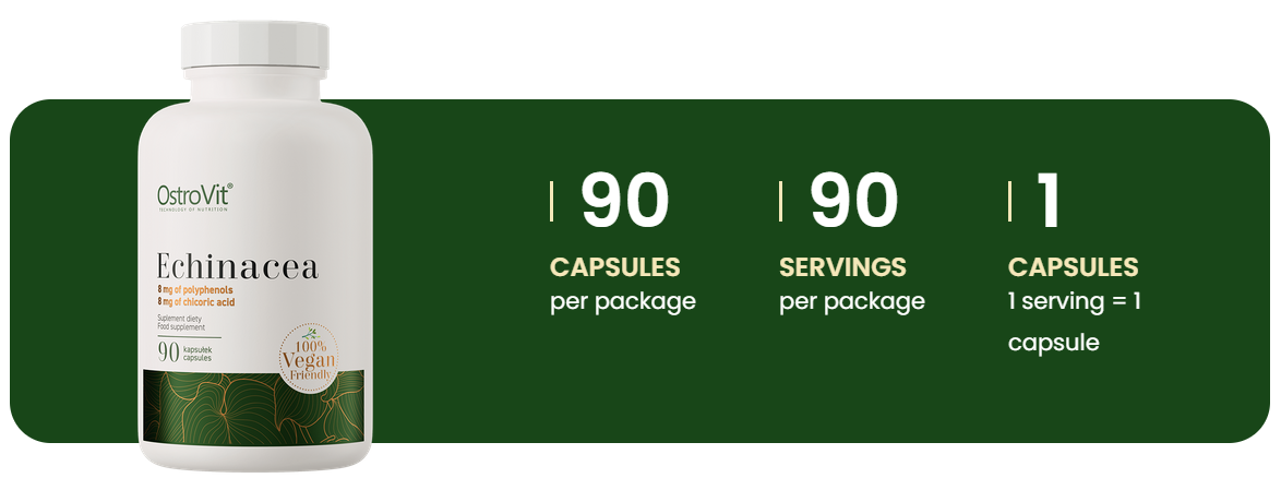 Echinacea VEGE – 90 vegan capsules, Gestandaardiseerde extracten | OstroVit