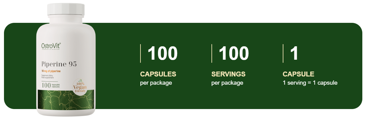 Piperine | Vegan | 100 Vegetarische capsules | 95% Piperine | OstroVit
