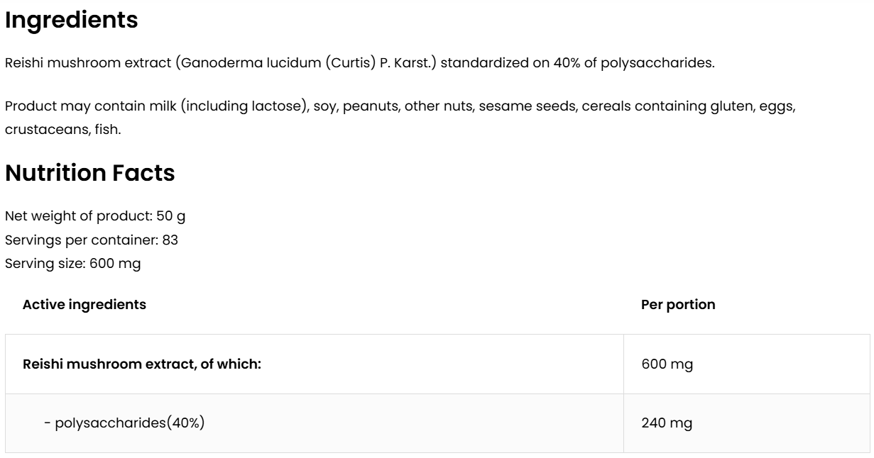 Reishi | Poeder | Extract | 50 g | OstroVit