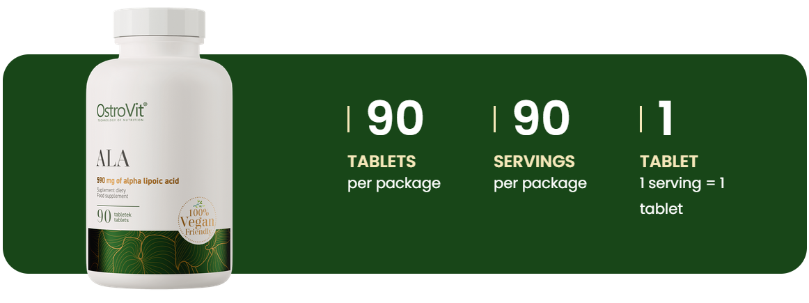 ALA VEGE – 90 vegan tabletten, 590 mg ALA | OstroVit