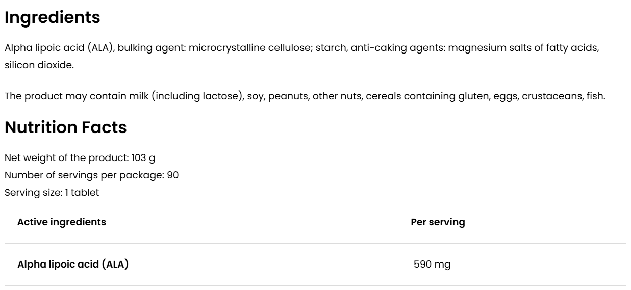 ALA VEGE – 90 vegan tabletten, 590 mg ALA | OstroVit