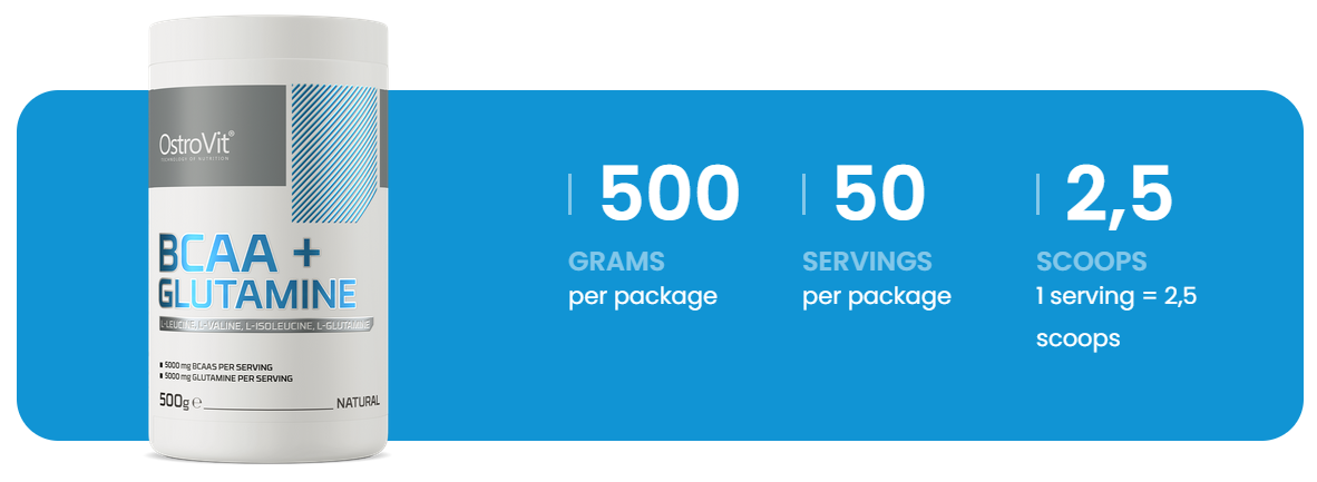 BCAA + Glutamine | 500 g | Supreme Pure Natural | OstroVit
