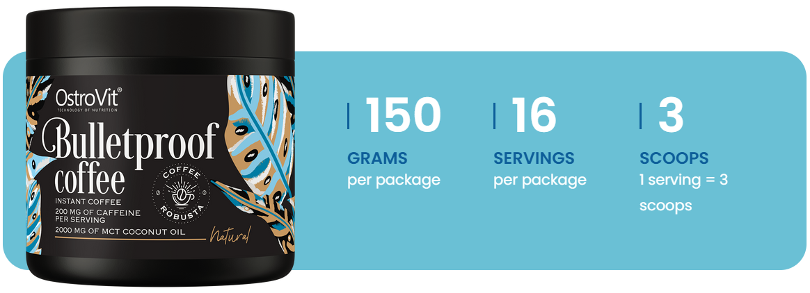 Bulletproof Coffee – 150 g, 200 mg cafeïne + 2 g MCT | OstroVit