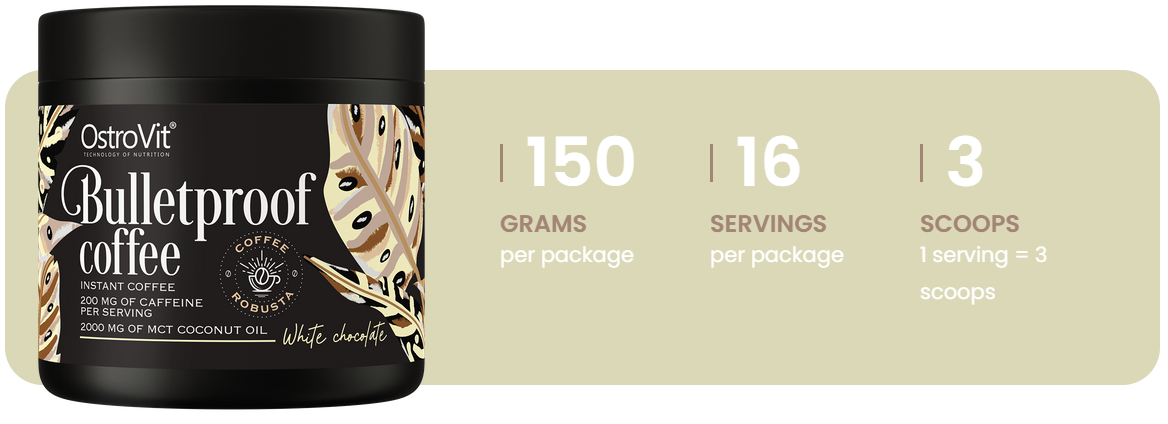 Bulletproof Coffee | Caffeine | 150 g | Witte Chocolade | OstroVit