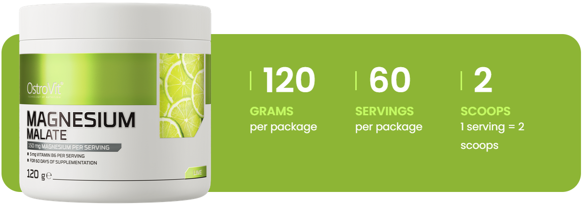Magnesium Malaat | 120 g | Limoen | OstroVit