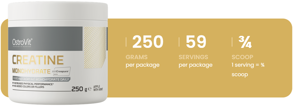 Creatine Monohydraat Creapure® | 250 g | Appel-munt | OstroVit