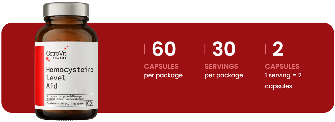 Homocysteine Level Aid | 60 Capsules | OstroVit Pharma