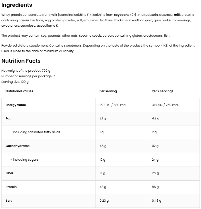 Mass Bulk | 700 g | Vanille | OstroVit