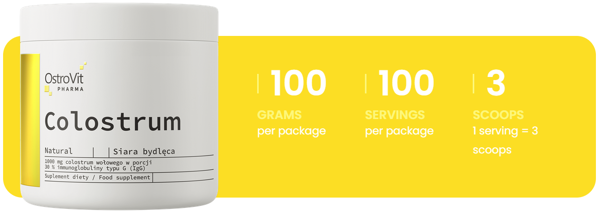 Beef Colostrum – 100 g poeder, 30% IgG, 100 porties | OstroVit Pharma