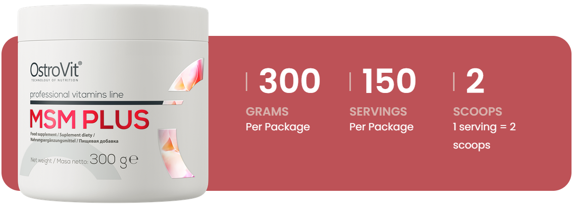 MSM poeder | Methylsulfonylmethaan | Glucosamine | Vitamine C | 150 Porties | Ostrovit