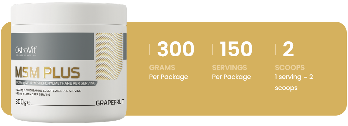 MSM Plus – 300 g, Grapefruit, 150 porties | OstroVit