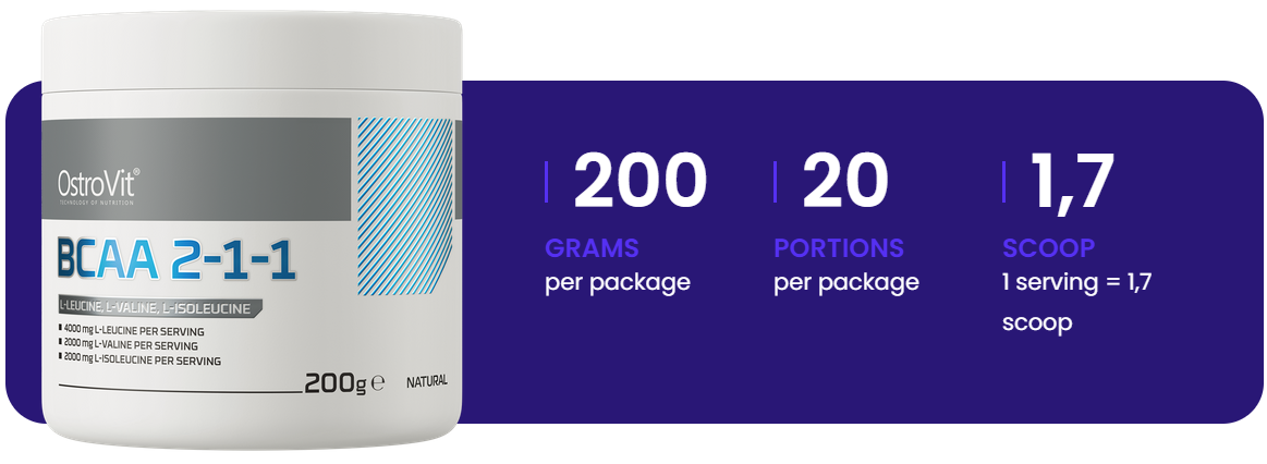 BCAA 2-1-1 | 200 g | Pure Natural | OstroVit