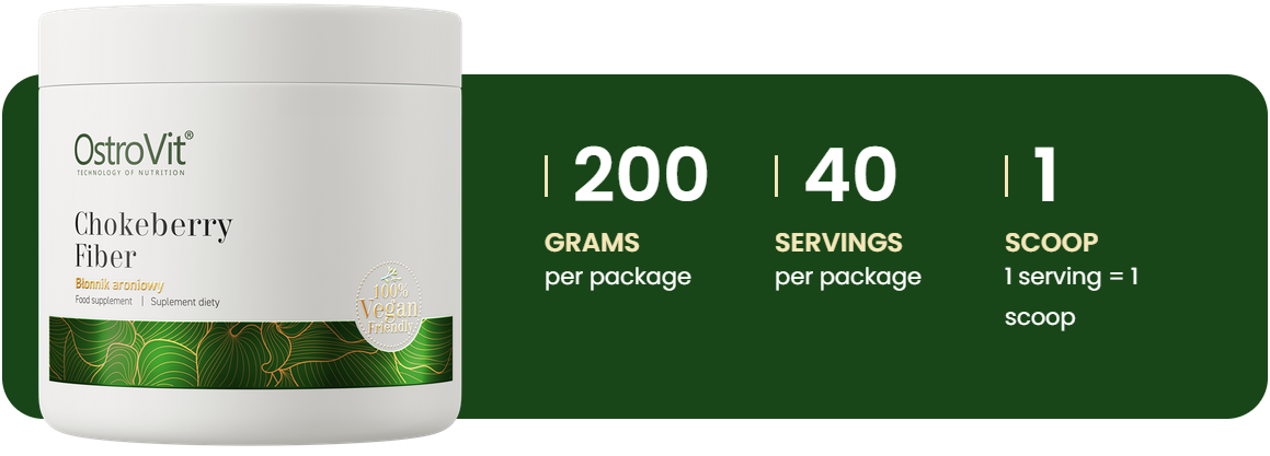 Chokeberry Fiber | Appelbes | Vezel | Vegan | 200 g | 40 Porties | OstroVit