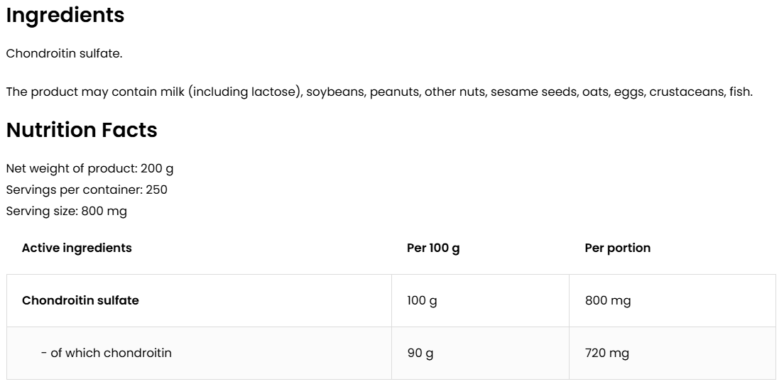 Chondroitin | 200 g | Supreme Pure Natural | OstroVit
