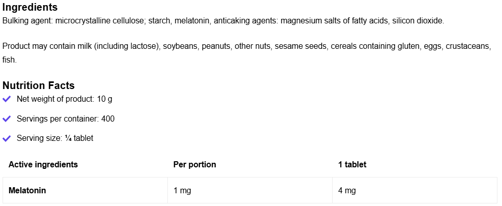 Keep Sleep Melatonin | 4K 100 Tabletten | OstroVit