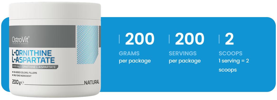 L‑ornithine L‑aspartate – 200 g, 200 porties | OstroVit