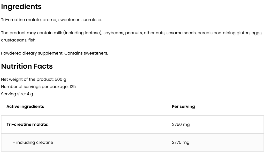 Tri-Creatine | Malaat | Poeder | 500 g | Mango 🥭 | OstroVit