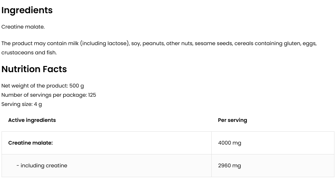 Tri-Creatine | Malaat | Poeder | 500 g | Supreme Pure Natural | OstroVit