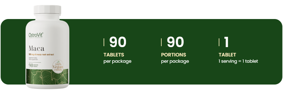 Maca VEGE – 90 tabletten, 500 mg extract (DER 10:1) | OstroVit