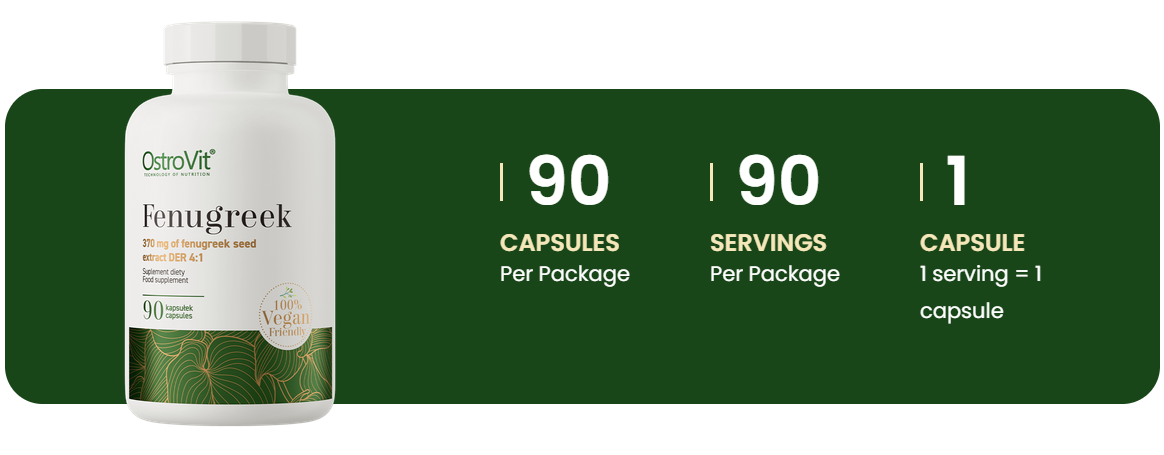 Fenugreek VEGE – 90 vegan capsules, 370 mg | OstroVit