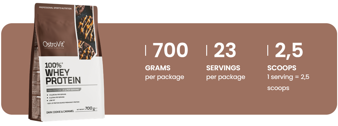 100% Whey Proteïne | 700 g | Donkere koekjes met karamel 🍪🍯 | OstroVit