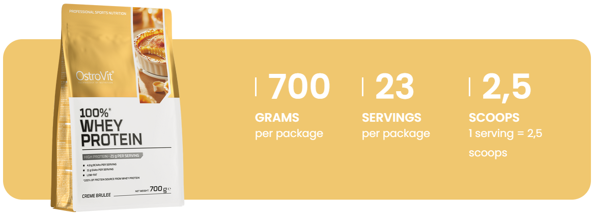 100% Whey Proteïne | 700 g | Crème brûlée 🍮 | OstroVit