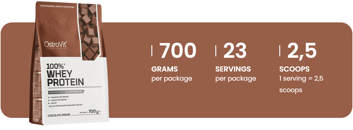 100% Whey Proteïne | 700 g | Chocoladedroom 🍫 | OstroVit
