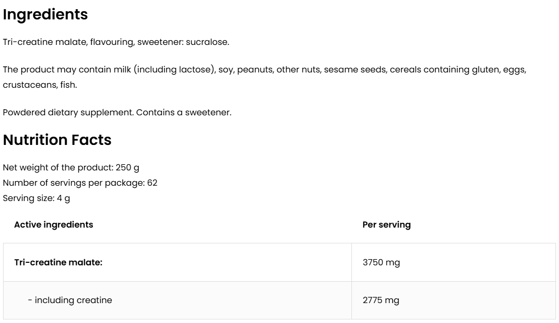 Creatine Malaat | 250 g | Wilde Aardbei 🍓 | OstroVit